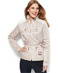 Vince Camuto Quilted Faux-Suede-Trim Jacket - Lyst