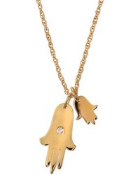 Jennifer Zeuner Faith Double Hamsa Charm Necklace - Lyst