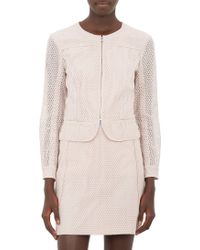 Nina Ricci Seamed Eyelet Peplum Jacket - Lyst