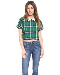 Sea Collared Crop Top - White - Lyst