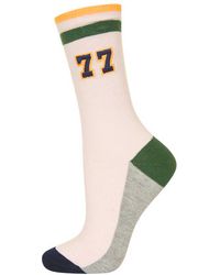 Topshop Embroidered Number Ankle Socks - Lyst