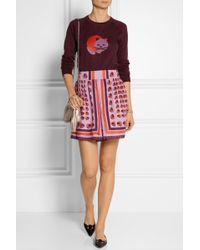 Anna Sui Printed Bamboo-Twill Skirt - Lyst