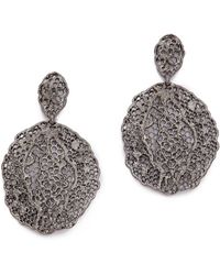 Aurelie Bidermann Lace Earrings - Black Silver - Lyst