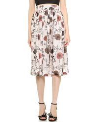 Jill Stuart Olivie Floral Skirt - Sand - Lyst