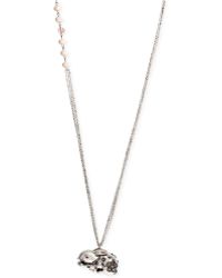 Betsey Johnson Silver-Tone Bunny Locket Pendant Long Necklace - Lyst