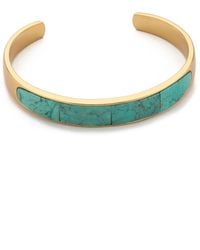 Pamela Love Solid Inlay Cuff Bracelet - Gold/Turquoise - Lyst
