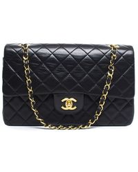 Chanel Pre-Owned Lambskin Medium Double Flap Bag - Lyst