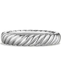 David Yurman Cable Band Ring In Platinum - Lyst