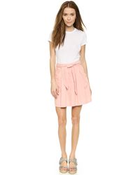 Rebecca Taylor Twill Tie Waist Skirt - Candy Pink - Lyst
