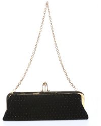Christian Louboutin Black Diamond Quilted Velvet 'Miss Loubi' Sequined Clutch - Lyst