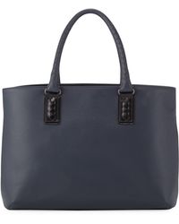 Bottega Veneta Intrecciato-Trim Stamped Medium Tote Bag - Lyst