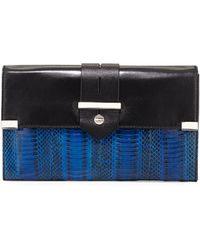 Milly Makenna Watersnake Clutch Bag - Lyst