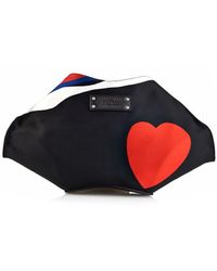 Alexander McQueen De Manta Heart-Print Satin Clutch - Lyst