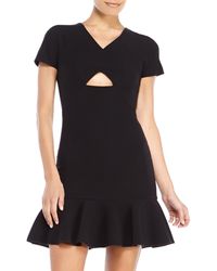 Victoria Beckham Black Triangle Harness Flare Dress - Lyst