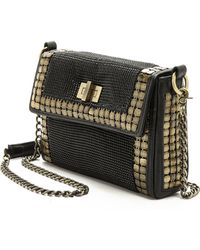 Whiting & Davis Brandy Shoulder Bag - Black Gold - Lyst