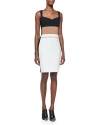 Narciso Rodriguez Multi-Banded Scuba Sheath Dress - Lyst