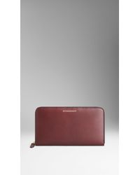 Burberry Sartorial Leather Ziparound Wallet - Lyst