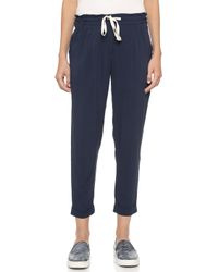 Splendid Woven Cuffed Casual Pants - Navy - Lyst