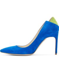 Brian Atwood Blue Suede Mercury Pumps - Lyst