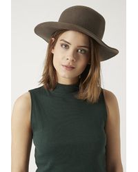 Topshop Flat Brim Bowler Hat - Lyst
