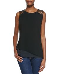 Elie Tahari Ashley Sleeveless Chiffon Blouse - Lyst