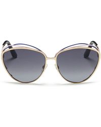 Dior 'Songe' Rubber Twist Brow Bar Metal Sunglasses - Lyst
