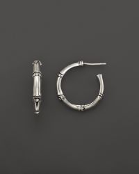 John Hardy Women'S Sterling Silver Bamboo Small Hoop Earrings - Lyst