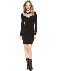 RED Valentino Point D'Espirit Neckline Pencil Dress - Black - Lyst