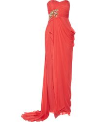 Notte By Marchesa Embellished Silk-Crepe Gown - Lyst