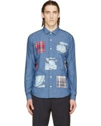 Nanamica Blue Wind Patchwork Shirt - Lyst
