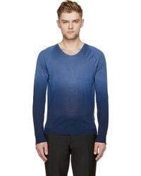 Burberry Prorsum Blue Gradient Silk Knit Sweater - Lyst