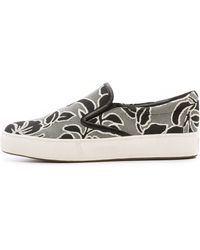 Belle By Sigerson Morrison Saras Slip On Sneakers - Black/Black - Lyst