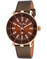 Thierry Mugler Women'S Black Genuine Leather Brown Dial - Lyst