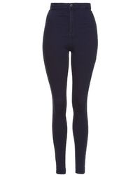 Topshop Moto Blue Black Joni Jeans - Lyst