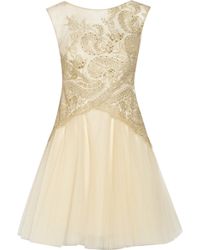Notte By Marchesa Embroidered Tulle Dress - Lyst