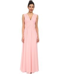 BCBGMAXAZRIA Astella Sleeveless Shirred Bodice Gown - Lyst
