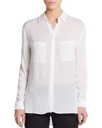 Vince Button-Front Knit Shirt - Lyst
