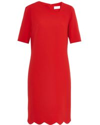 OSMAN Scalloped Crepe Dress - Lyst