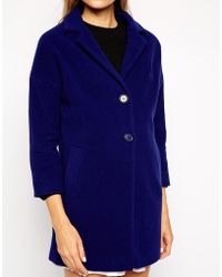 Helene Berman Two Button Car Coat - Lyst