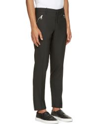 Neil Barrett Black Wool Zip Pocket Trousers - Lyst