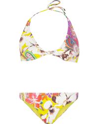Etro Printed Halterneck Bikini - Lyst