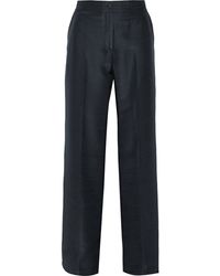 L'Wren Scott Silk And Wool-Blend Wide-Leg Pants - Lyst