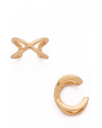 Gorjana Crisscross Ear Cuff Set - Gold - Lyst