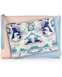 Mary Katrantzou Rose Garden-Print Detachable Leather Clutch - Lyst