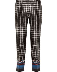 Alberta Ferretti Printed Cotton And Silk-Blend Pants - Lyst