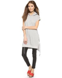 Maison Martin Margiela Hooded Sweatshirt Tunic - Grey Melange - Lyst
