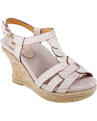 Earthies® Corsica Embossed Leather Strappy Wedge Sandals - Lyst