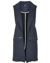 Topshop Sleeveless Ponte Jacket - Lyst