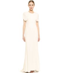 Zac Posen Shutter Pleat Gown - Magnolia - Lyst