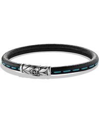 David Yurman Leather Bracelet In Blue - Lyst